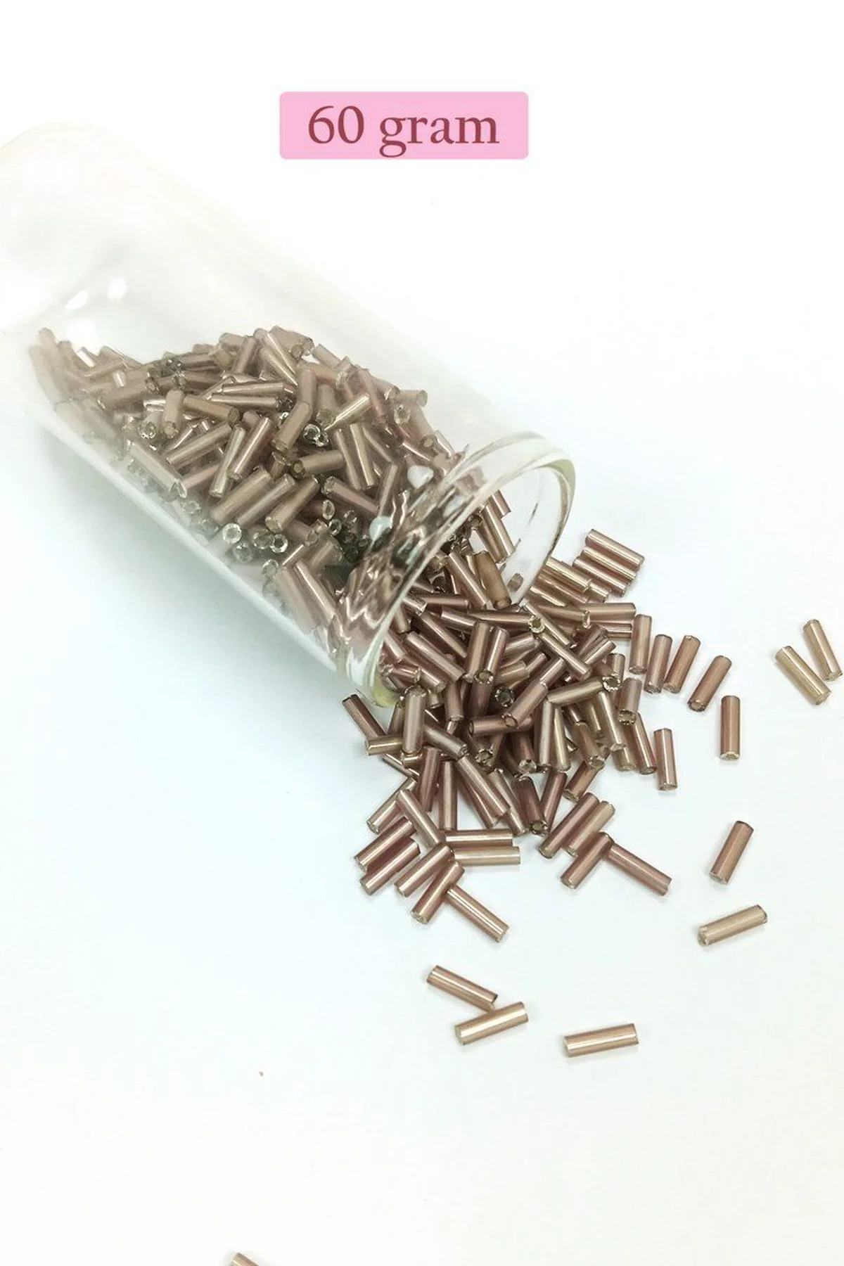 Uzun Boru Kesme Boncuk Çap 2mm Uzunluk 10 mm - 60 Gram - Koyu Bej - BNC264 - Just Cheap Store Görsel 5
