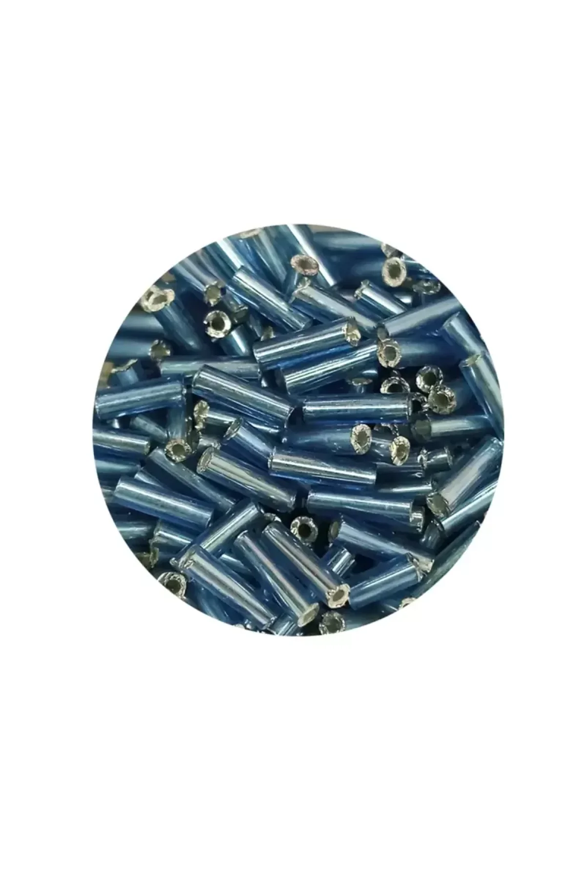 Uzun Boru Kesme Boncuk Çap 2mm Uzunluk 10 mm - 60 Gram - Camgöbeği Mavi - BNC267 - Just Cheap Store Görsel 2
