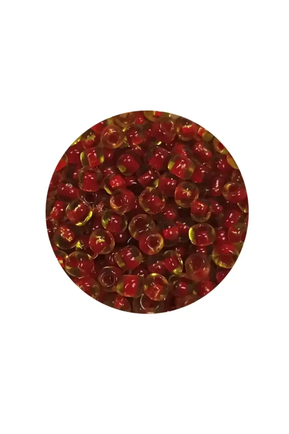 Dökme Cam Kum Boncuk (8/0) 3 mm - 20 Gram - Şeffaf Sarı Kırmızı - BNC175 - Just Cheap Store Görsel 2