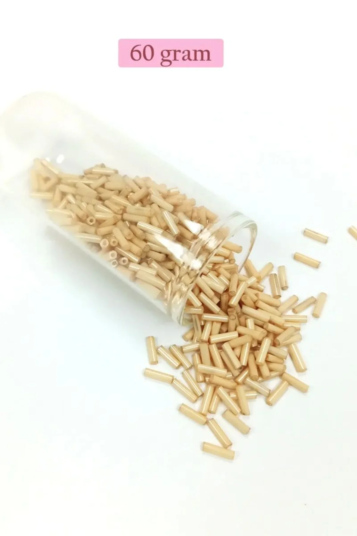 Uzun Boru Kesme Boncuk Çap 2mm Uzunluk 10 mm - 60 Gram - Koyu Krem - BNC268 - Just Cheap Store Görsel 3