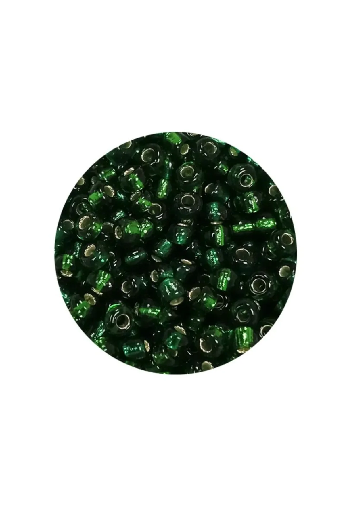 Dökme Cam Kum Boncuk (8/0) 3 mm - 20 Gram - Şeffaf Asker Yeşili - BNC177 - Just Cheap Store Görsel 4