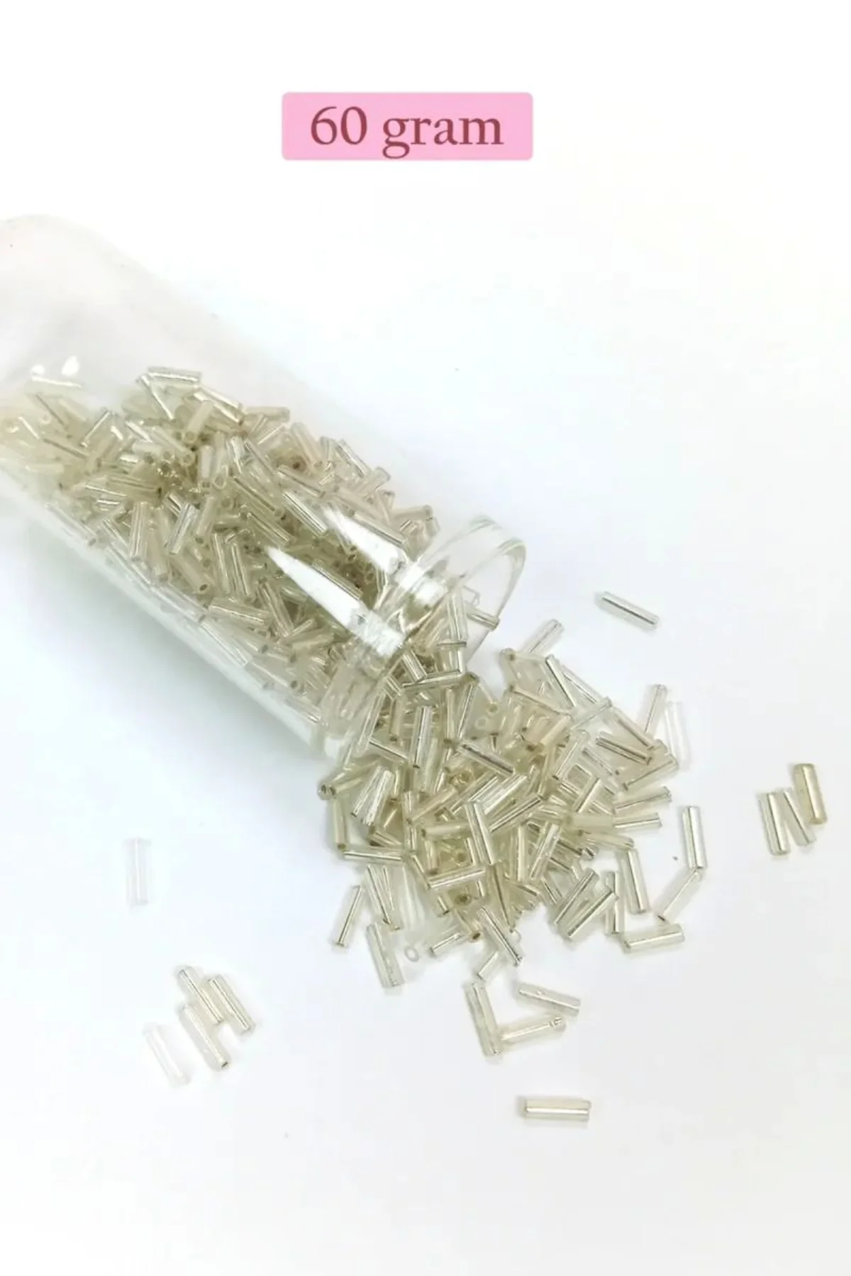 Uzun Boru Kesme Boncuk Çap 2mm Uzunluk 10 mm - 60 Gram - Gümüş - BNC271 - Just Cheap Store Görsel 3
