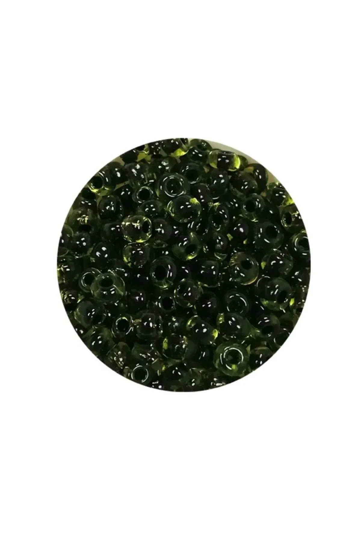 Dökme Cam Kum Boncuk (8/0) 3 mm - 20 Gram - Şeffaf Yeşil Siyah - BNC179 - Just Cheap Store Görsel 4