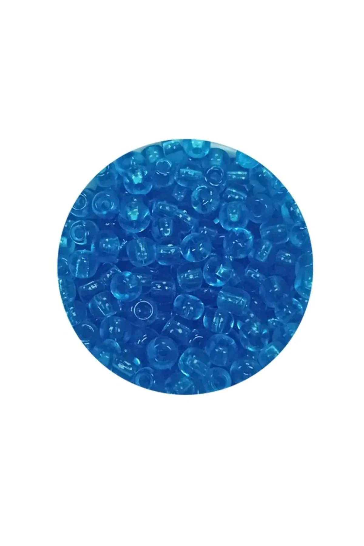 Dökme Cam Kum Boncuk (8/0) 3 mm - 20 Gram - Şeffaf Deniz Mavi - BNC180 - Just Cheap Store Görsel 4