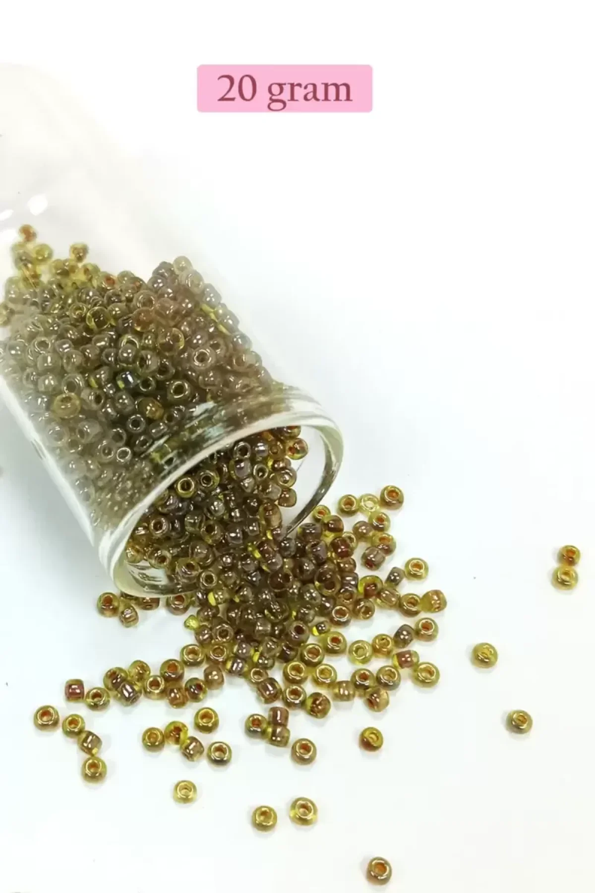 Dökme Cam Kum Boncuk (8/0) 3 mm - 20 Gram - Yeşil Siyah - BNC182
