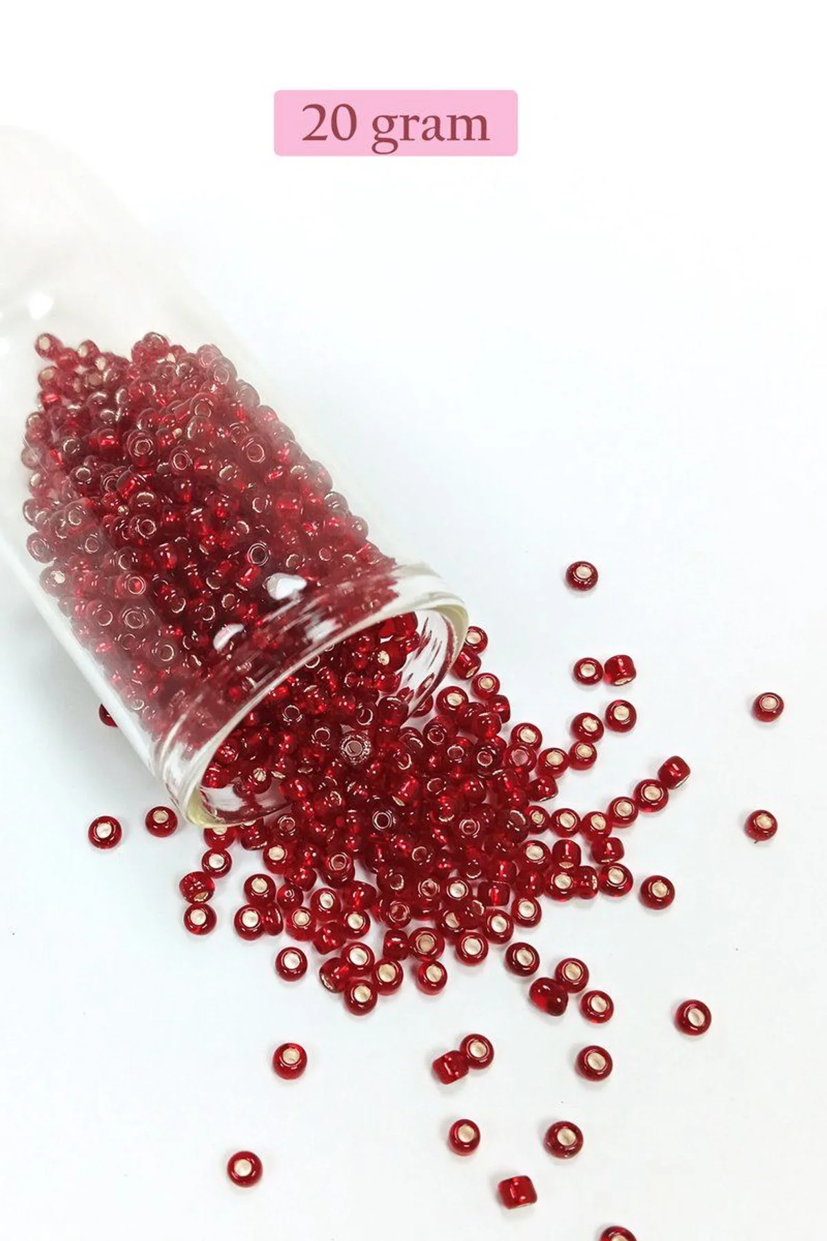 Dökme Cam Kum Boncuk (8/0) 3 mm - 20 Gram - Koyu Kırmızı - BNC183 - Just Cheap Store Görsel 5