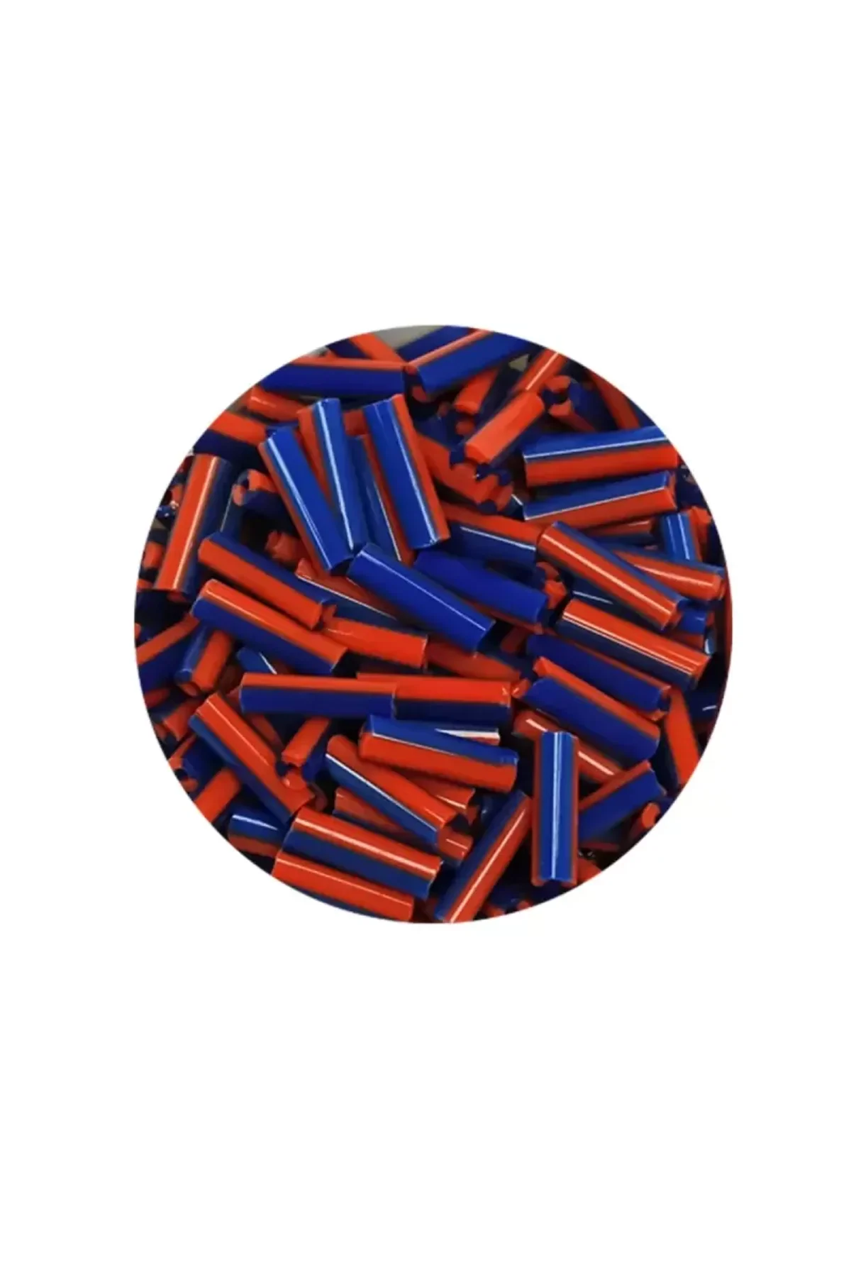 Uzun Boru Kesme Boncuk Çap 2mm Uzunluk 10 mm - 60 Gram - Turuncu Mavi - BNC277 - Just Cheap Store Görsel 2