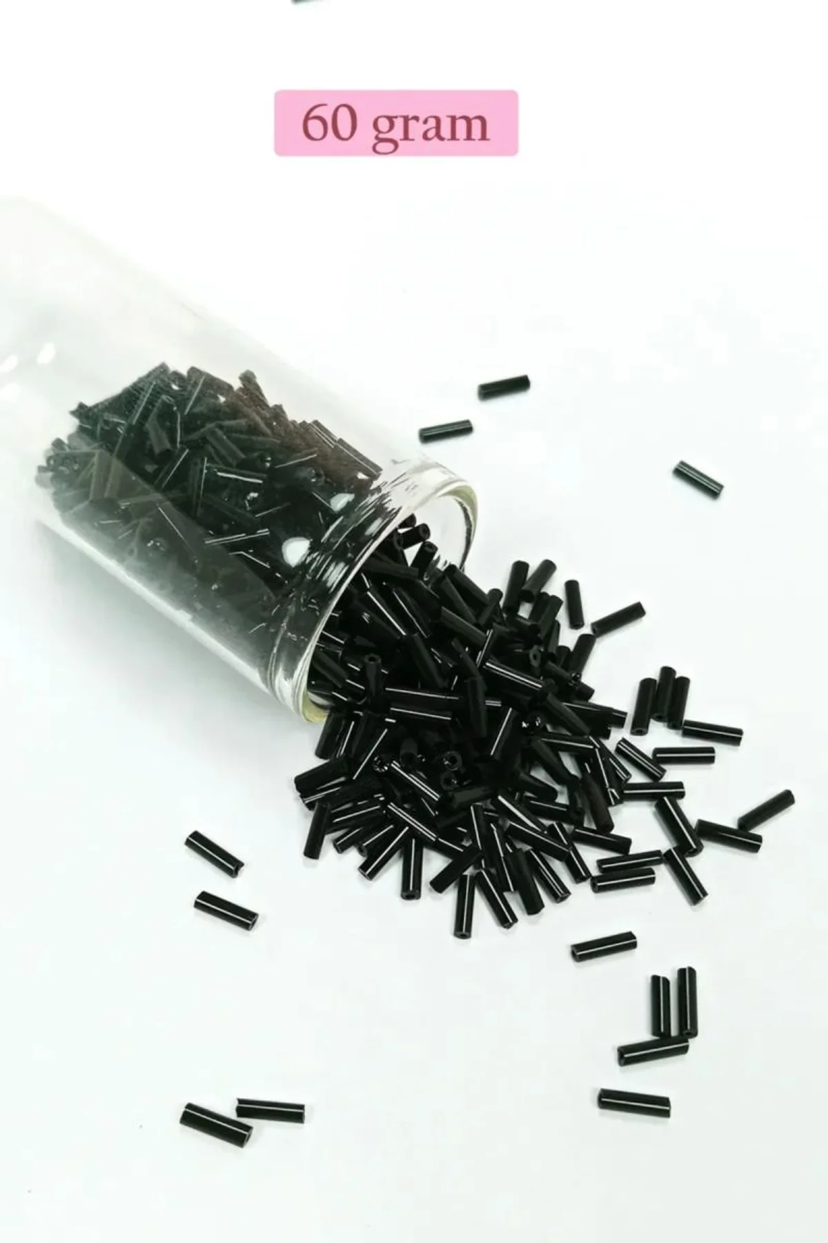 Uzun Boru Kesme Boncuk Çap 2mm Uzunluk 10 mm - 60 Gram - Siyah - BNC280 - Just Cheap Store Görsel 3