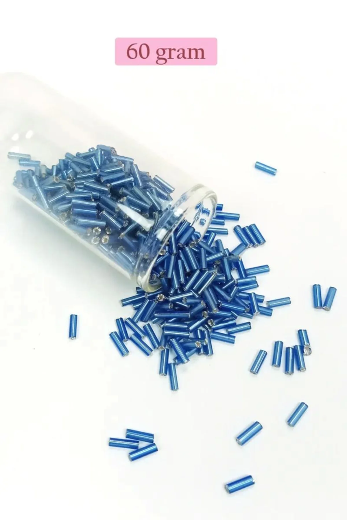 Uzun Boru Kesme Boncuk Çap 2mm Uzunluk 10 mm - 60 Gram - Mavi - BNC281 - Just Cheap Store Görsel 3