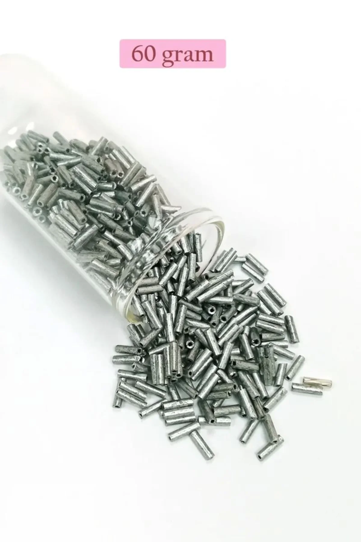 Uzun Boru Kesme Boncuk Çap 2mm Uzunluk 10 mm - 60 Gram - Desenli Gümüş - BNC283 - Just Cheap Store Görsel 3