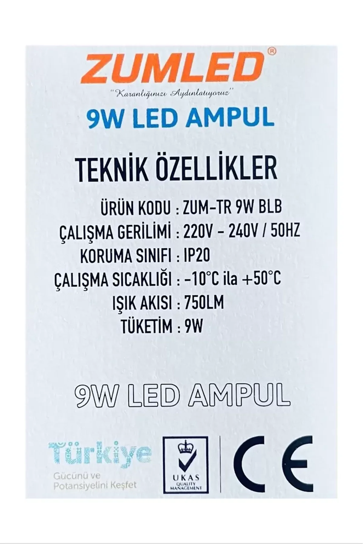 Zumled 9W Beyaz LED Ampul Royaleks-201 - Just Cheap Store Görsel 2