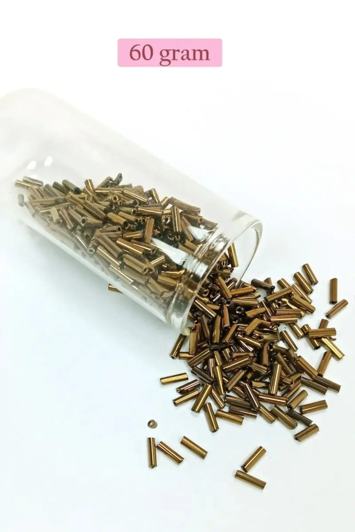 Uzun Boru Kesme Boncuk Çap 2mm Uzunluk 10 mm - 60 Gram - Parlak Gold - BNC288 - Just Cheap Store Görsel 3