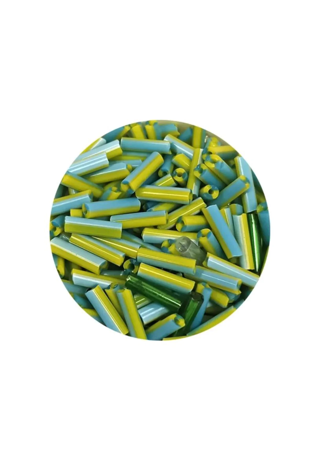 Uzun Boru Kesme Boncuk Çap 2mm Uzunluk 10 mm - 60 Gram - Yeşil Mavi - BNC289 - Just Cheap Store Görsel 4