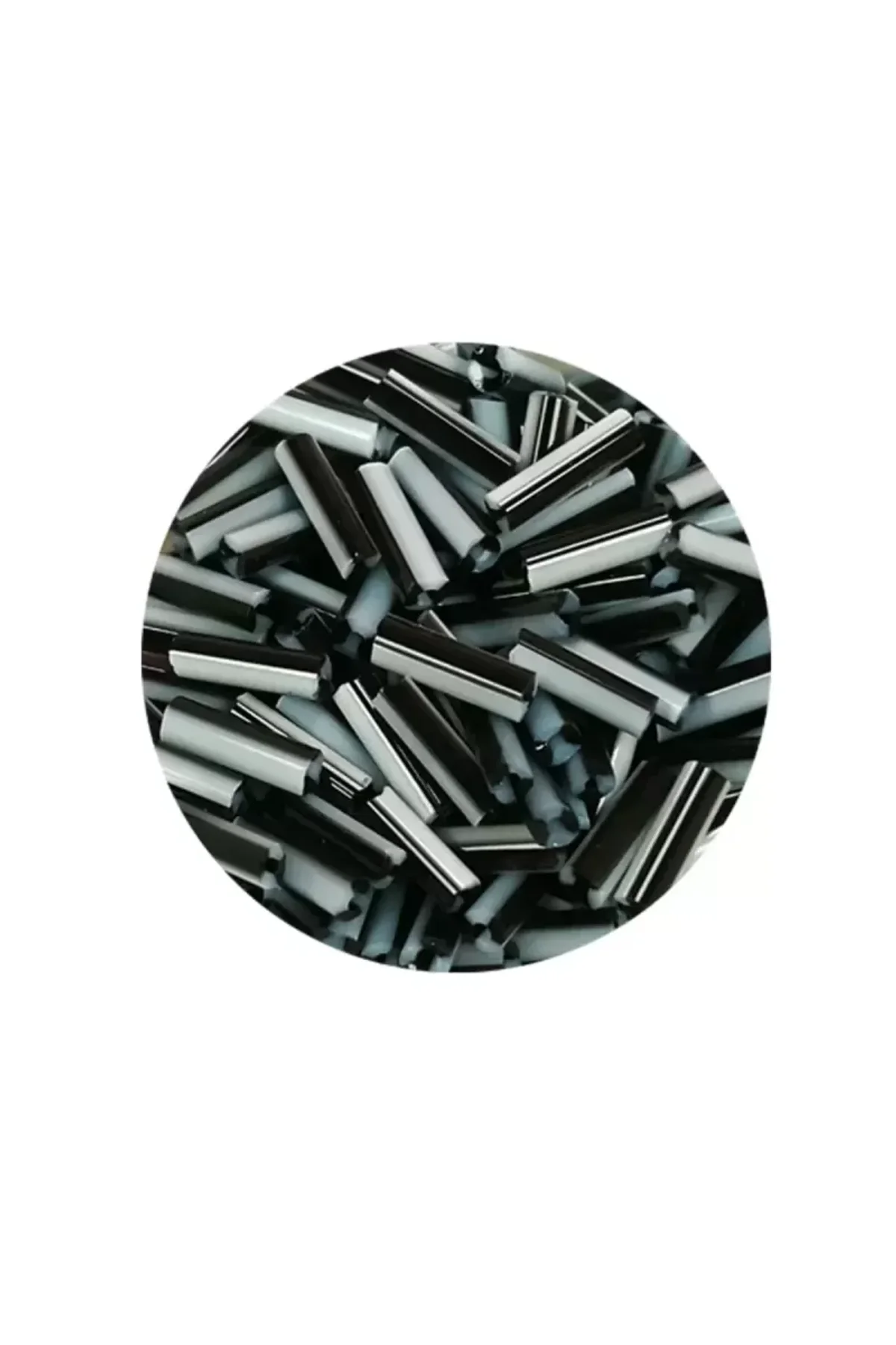 Uzun Boru Kesme Boncuk Çap 2mm Uzunluk 10 mm - 60 Gram - Siyah Beyaz - BNC290 - Just Cheap Store Görsel 2