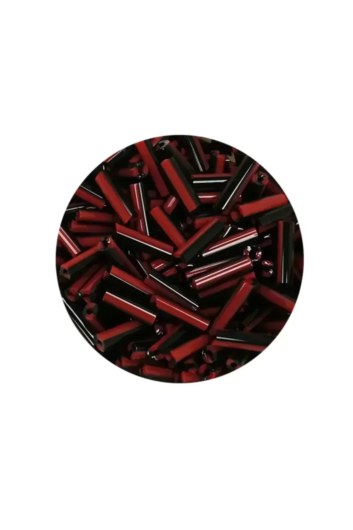 Uzun Boru Kesme Boncuk Çap 2mm Uzunluk 10 mm - 60 Gram - Kırmızı Siyah - BNC291 - Just Cheap Store Görsel 2