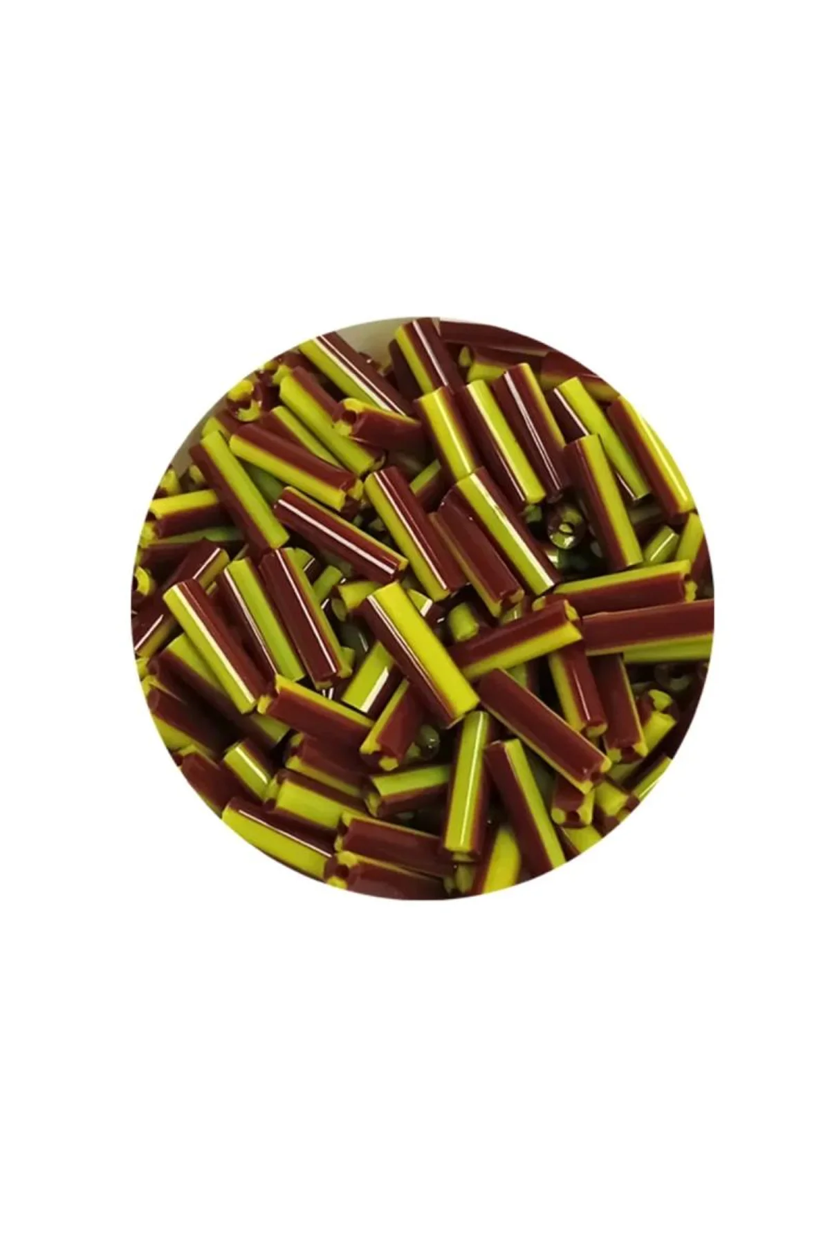 Uzun Boru Kesme Boncuk Çap 2mm Uzunluk 10 mm - 60 Gram - Koyu Kırmızı Sarı - BNC297 - Just Cheap Store Görsel 4