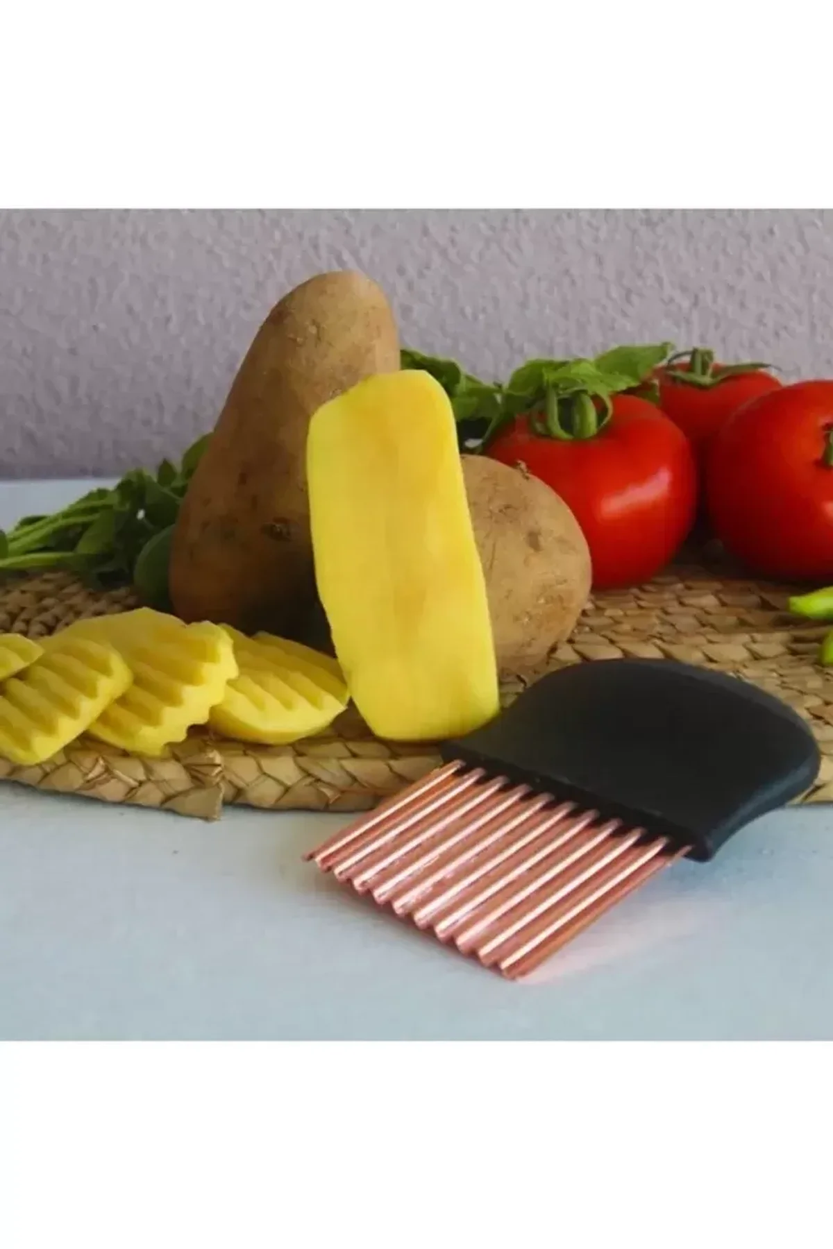 Özel Tutacaklı Şekilli Sebze Ve Meyve Kesme Aleti Cips Doğrayıcı Royaleks-35126 - Just Cheap Store Görsel 5