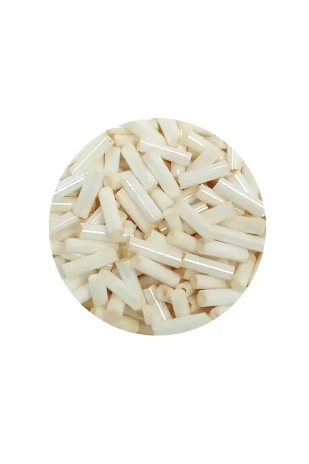 Uzun Boru Kesme Boncuk Çap 2mm Uzunluk 10 mm - 60 Gram - Açık Krem - BNC298 - Just Cheap Store Görsel 2