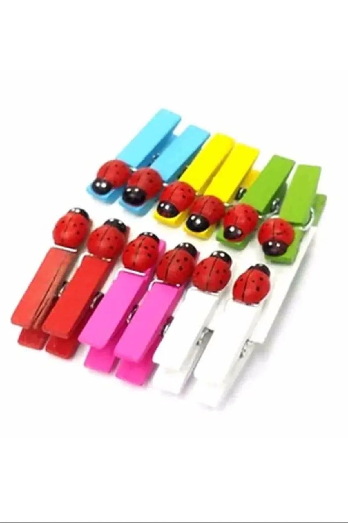 12'li Uğur Böcekli Mini Sunum Mandal Royaleks-MLN-30280 - Just Cheap Store Görsel 2