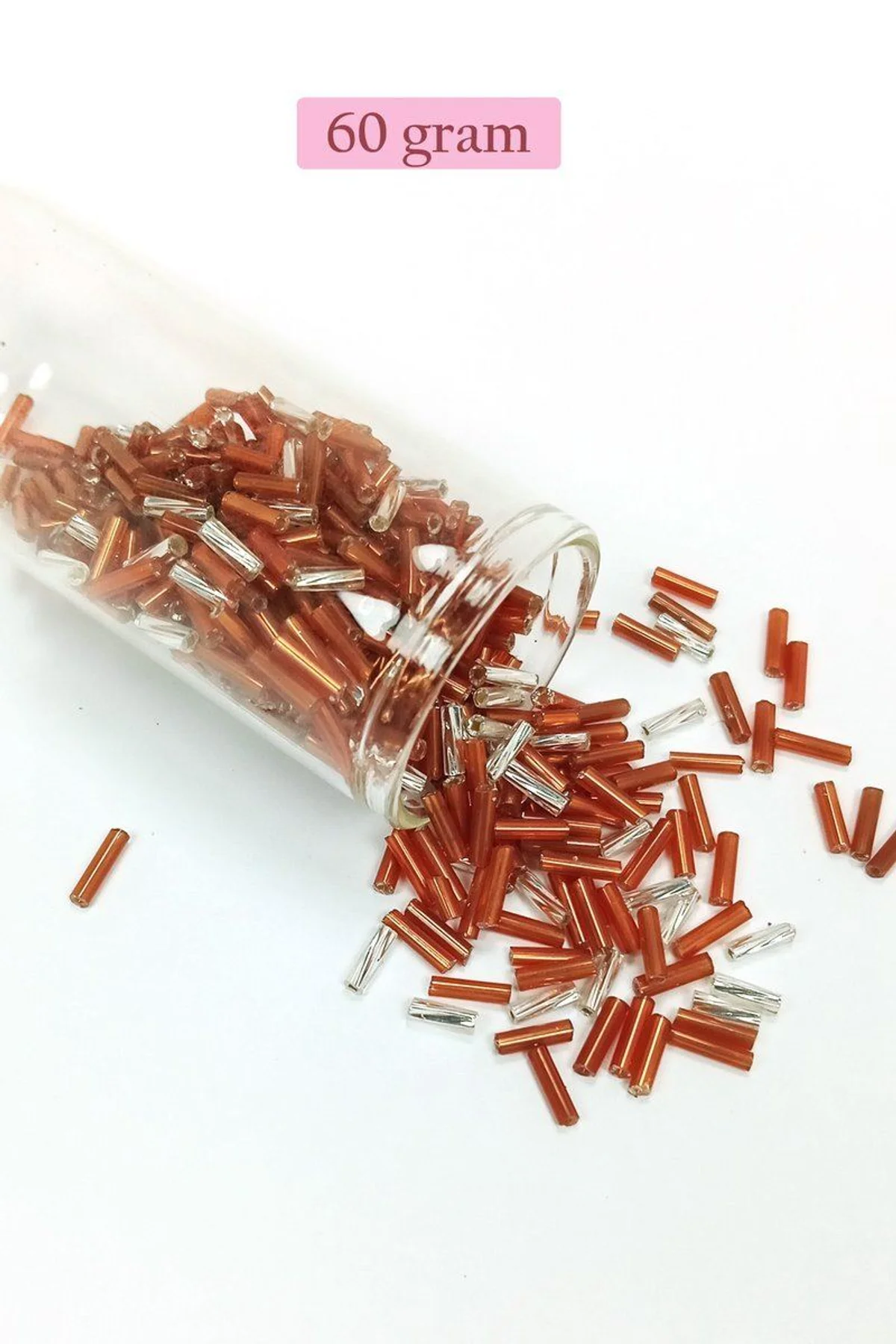 Uzun Boru Kesme Boncuk Çap 2mm Uzunluk 10 mm - 60 Gram - Kahverengi Gümüş - BNC301 - Just Cheap Store Görsel 5