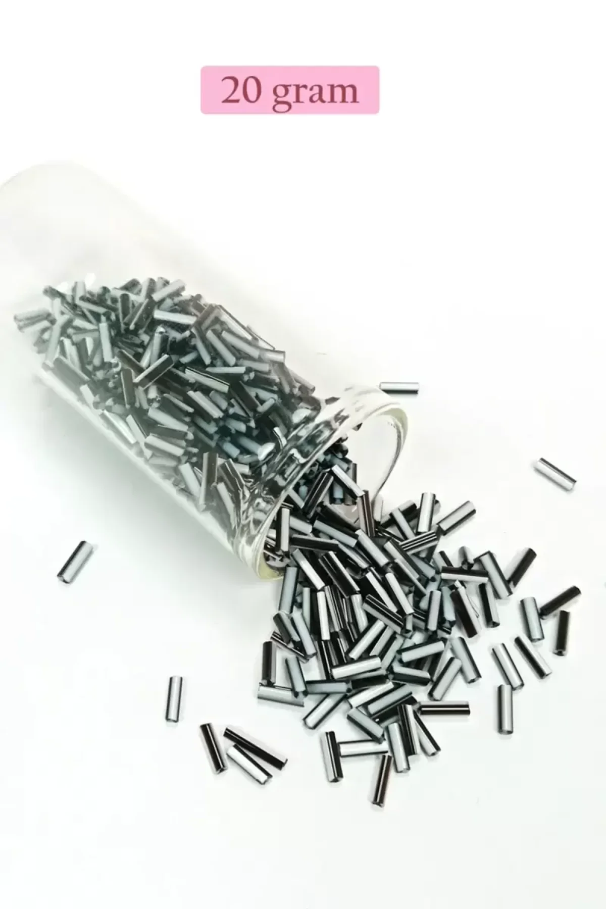 Uzun Boru Kesme Boncuk Çap 2mm Uzunluk 10 mm - 4 Renk - Toplam 80 Gram - BNC432 - Just Cheap Store Görsel 2
