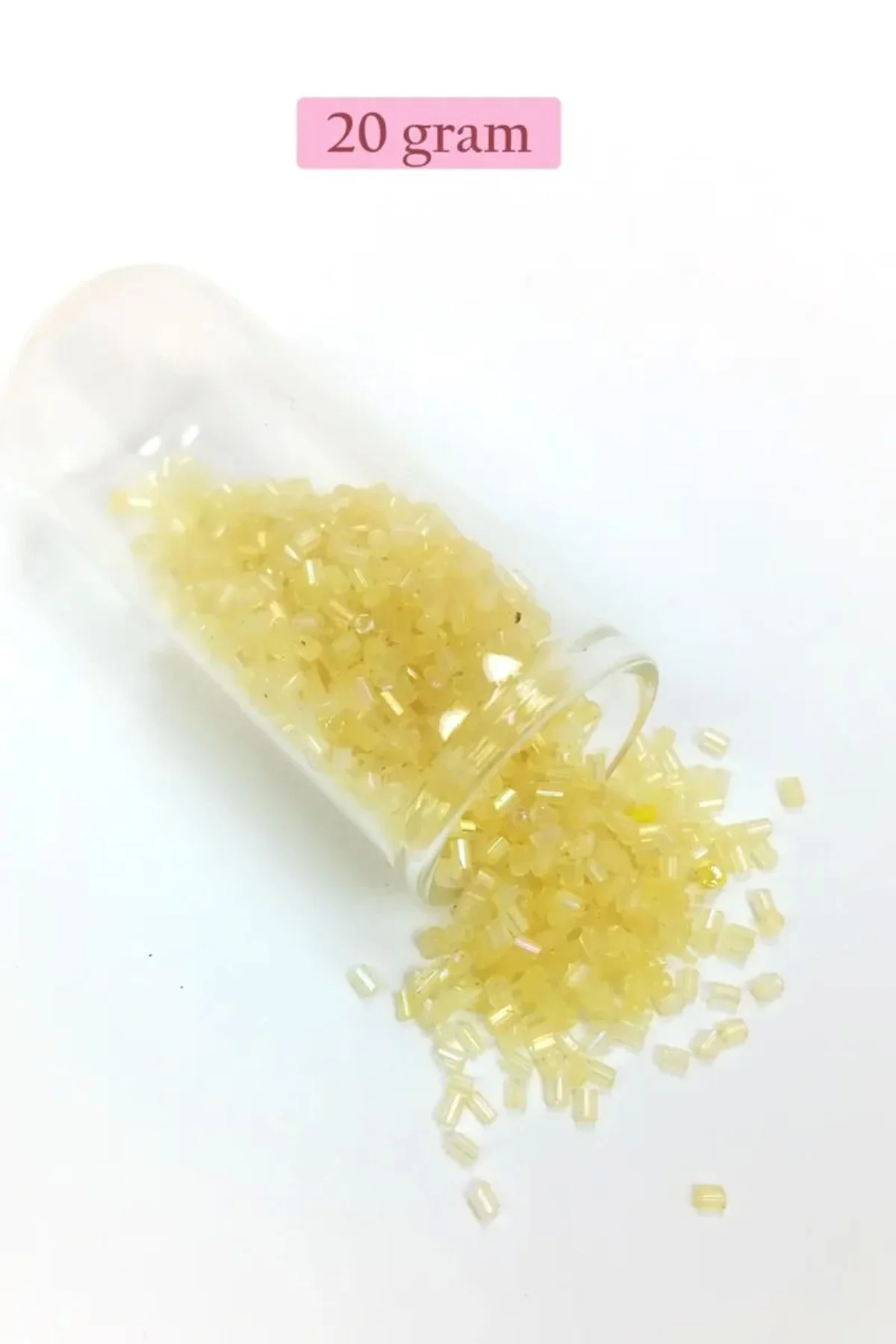 Kesme Cam Boncuk 2mm - 20 Gram - Şeffaf Sarı -BNC303 - Just Cheap Store Görsel 3