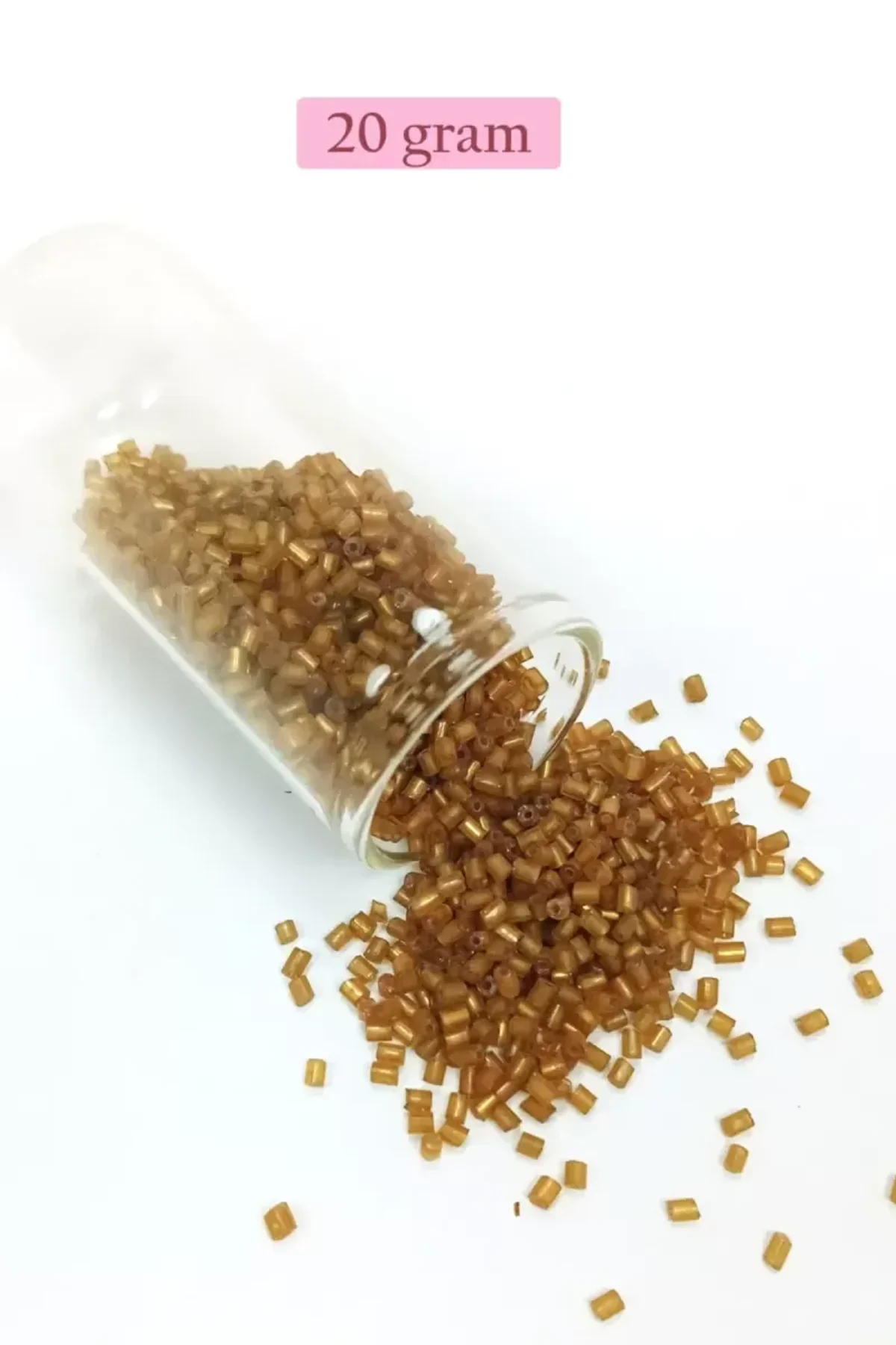 Kesme Cam Boncuk 2mm - 20 Gram - Şeffaf Kahverengi -BNC306