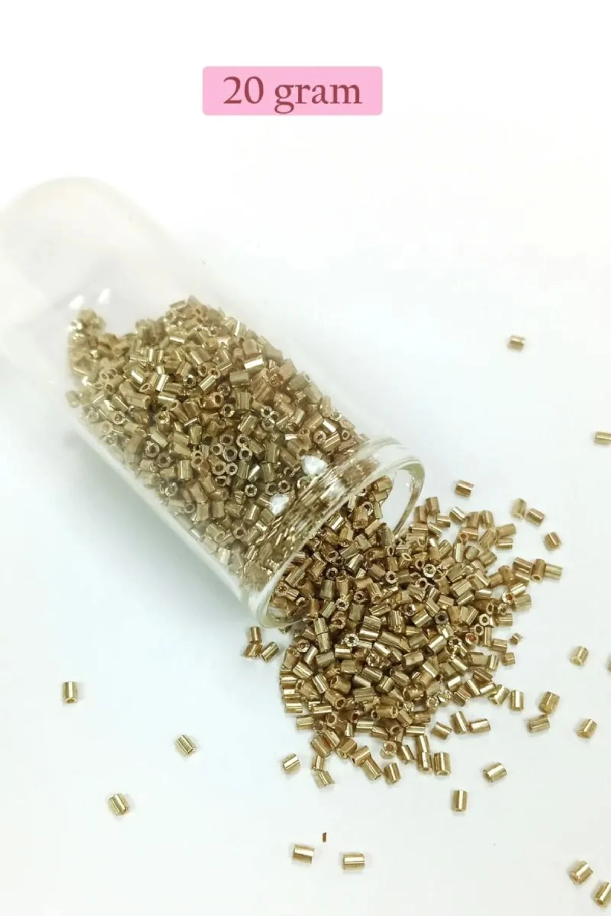 Kesme Cam Boncuk 2mm - 20 Gram - Gold -BNC308 - Just Cheap Store Görsel 3