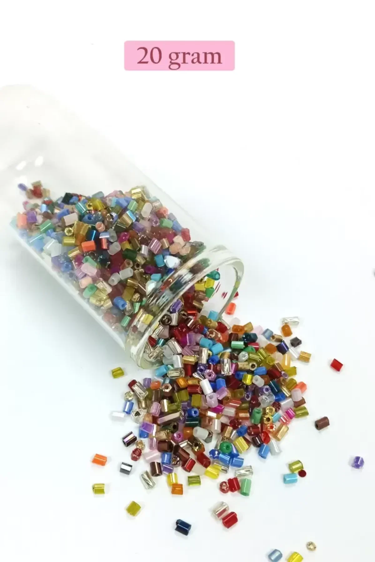 Kesme Cam Boncuk 2mm - 20 Gram - Karışık Renkli -BNC309