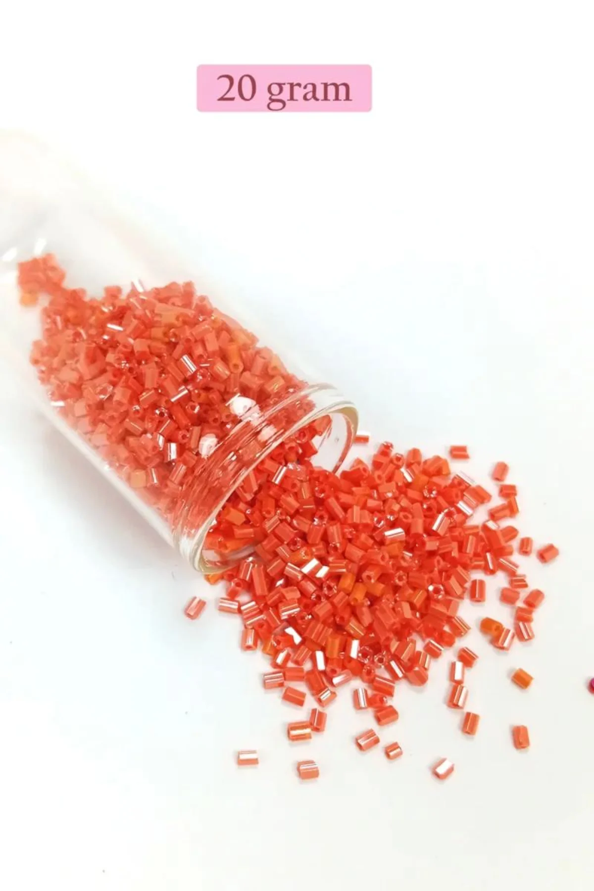 Kesme Cam Boncuk 2mm - 20 Gram - Mercan Kırmızı -BNC310 - Just Cheap Store Görsel 3