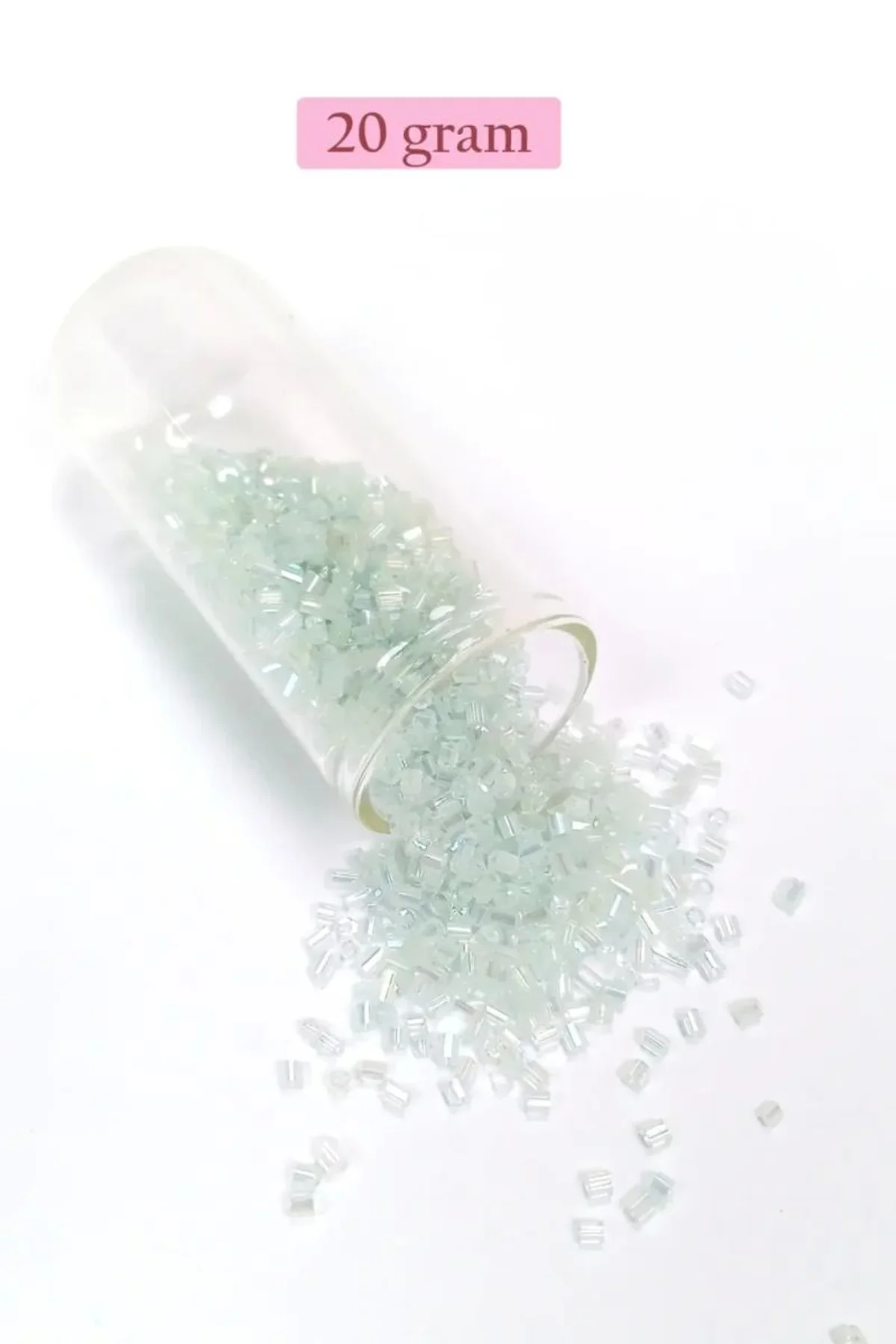 Kesme Cam Boncuk 2mm - 20 Gram - Şeffaf Beyaz -BNC320 - Just Cheap Store Görsel 3
