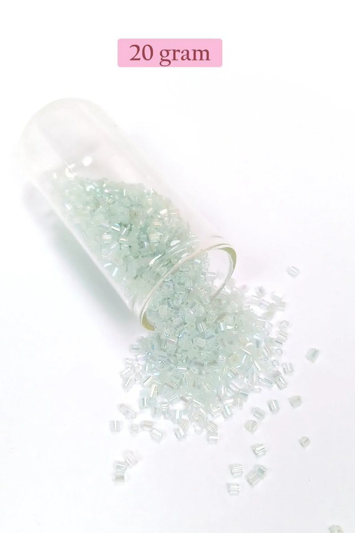 Kesme Cam Boncuk 2mm - 20 Gram - Şeffaf Beyaz -BNC320 - Just Cheap Store Görsel 5