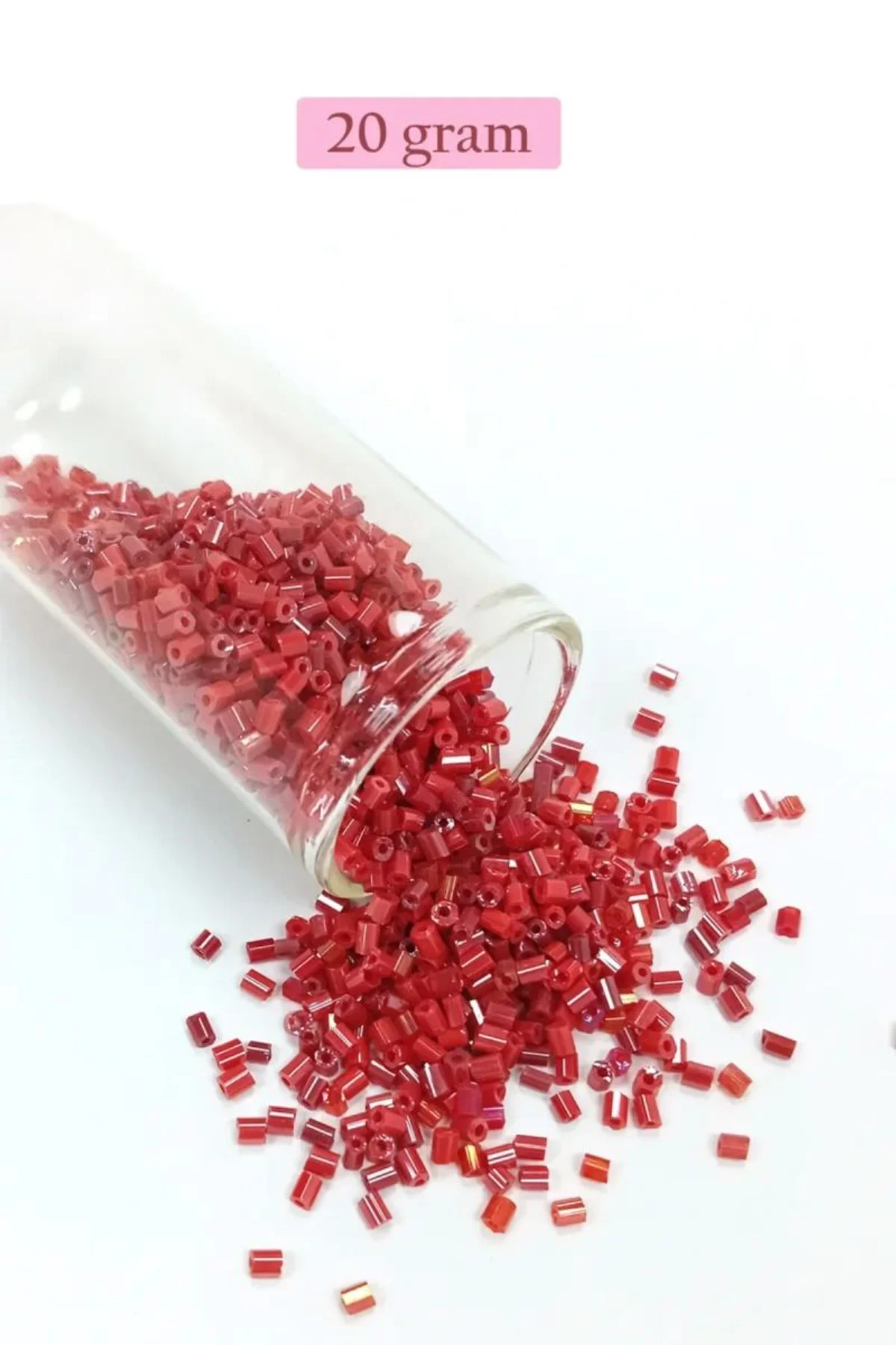Kesme Cam Boncuk 2mm - 20 Gram - Koyu Kırmızı -BNC322 - Just Cheap Store Görsel 3