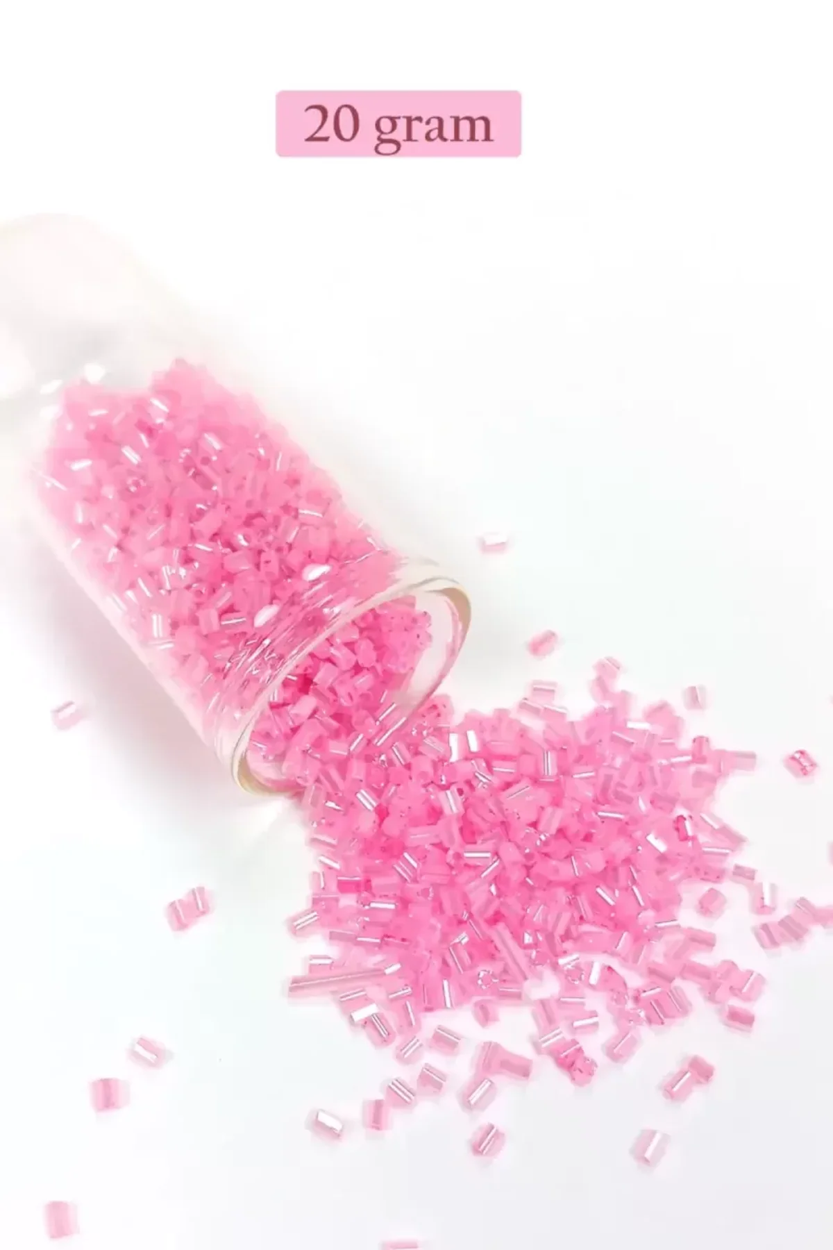 Kesme Cam Boncuk 2mm - 20 Gram - Pembe -BNC323