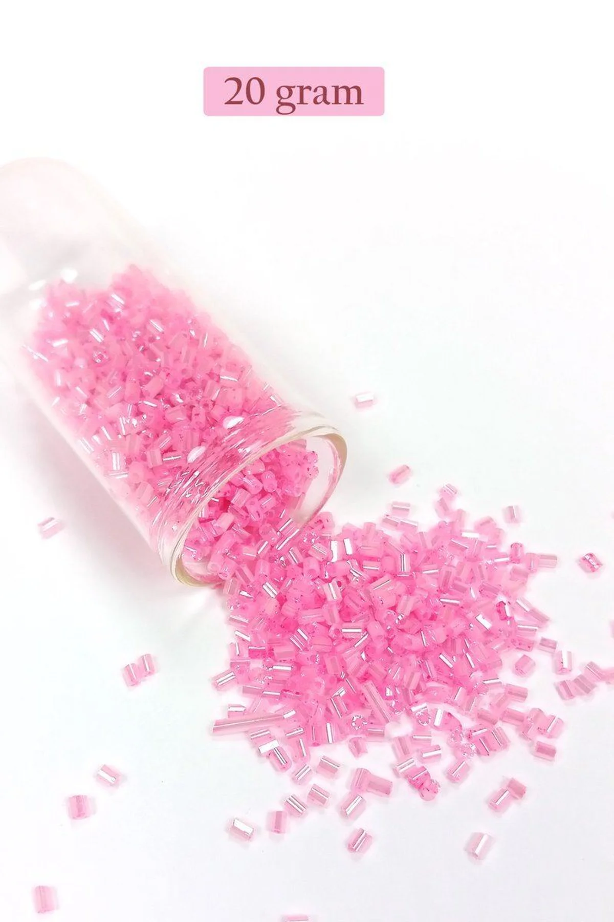 Kesme Cam Boncuk 2mm - 20 Gram - Pembe -BNC323 - Just Cheap Store Görsel 5