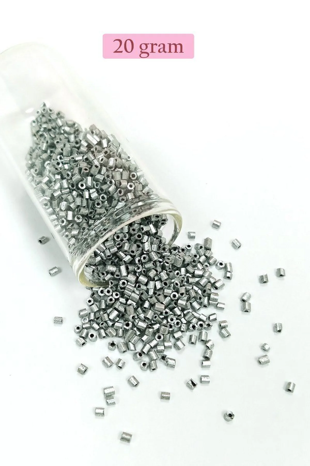 Kesme Cam Boncuk 2mm - 20 Gram - Mat Gümüş -BNC333 - Just Cheap Store Görsel 5