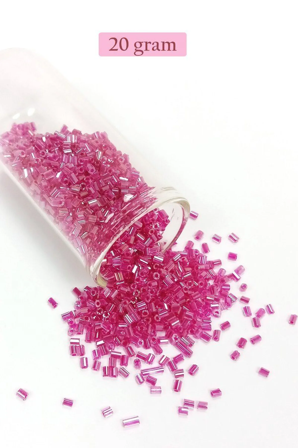 Kesme Cam Boncuk 2mm - 20 Gram - Şeffaf Pembe -BNC334 - Just Cheap Store Görsel 5