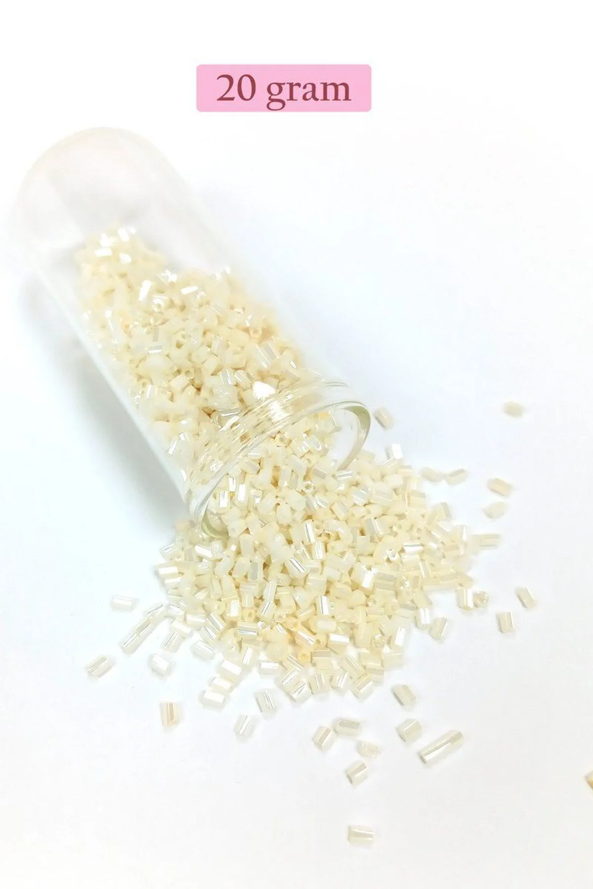 Kesme Cam Boncuk 2mm - 20 Gram - Krem -BNC336 - Just Cheap Store Görsel 5