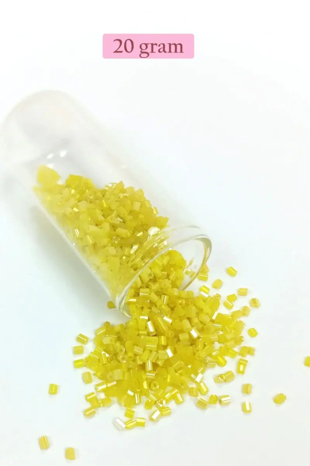 Kesme Cam Boncuk 2mm - 20 Gram - Koyu Sarı -BNC337 - Just Cheap Store Görsel 3