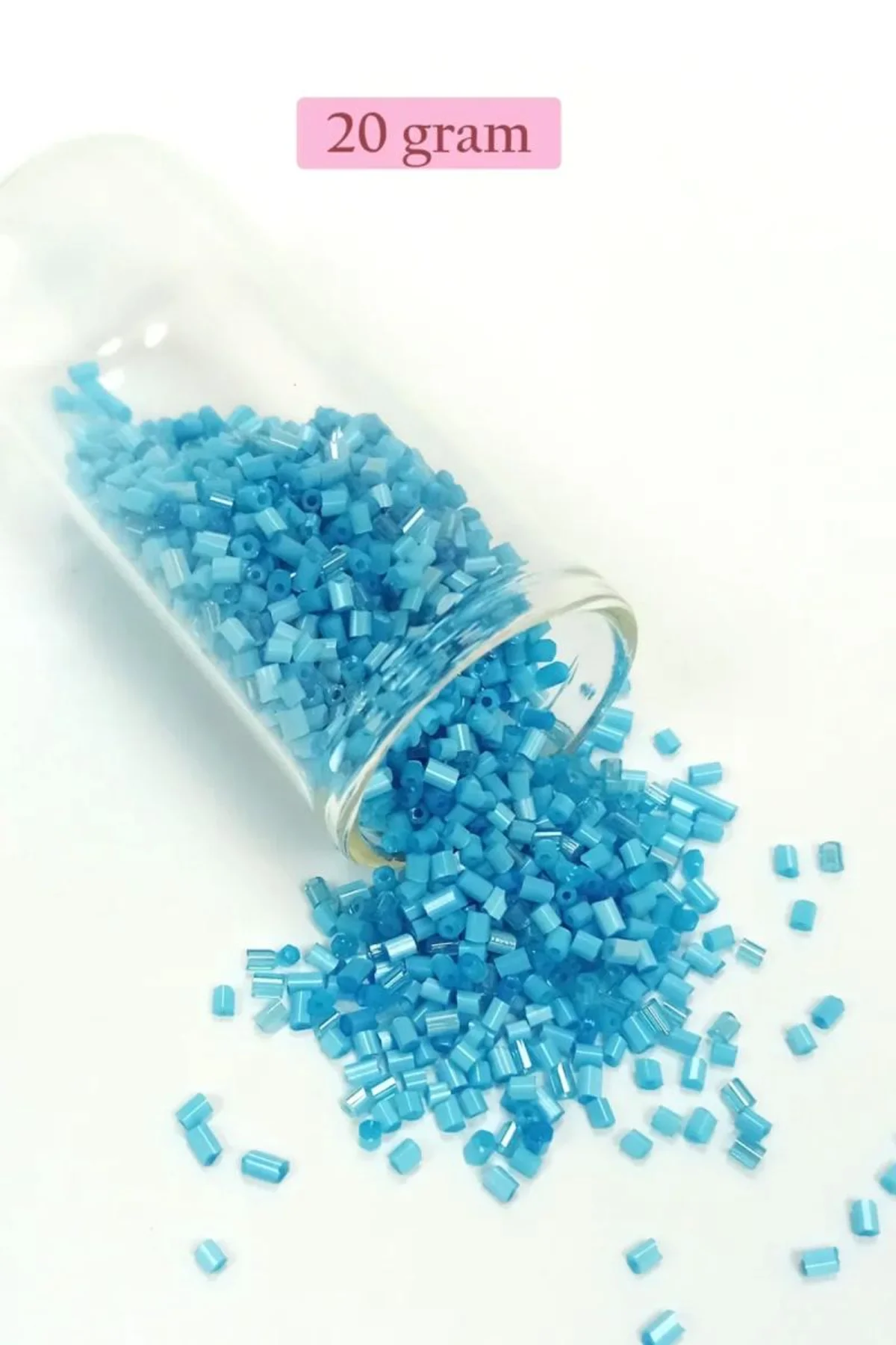 Kesme Cam Boncuk 2mm - 20 Gram - Mat Mavi -BNC338 - Just Cheap Store Görsel 3