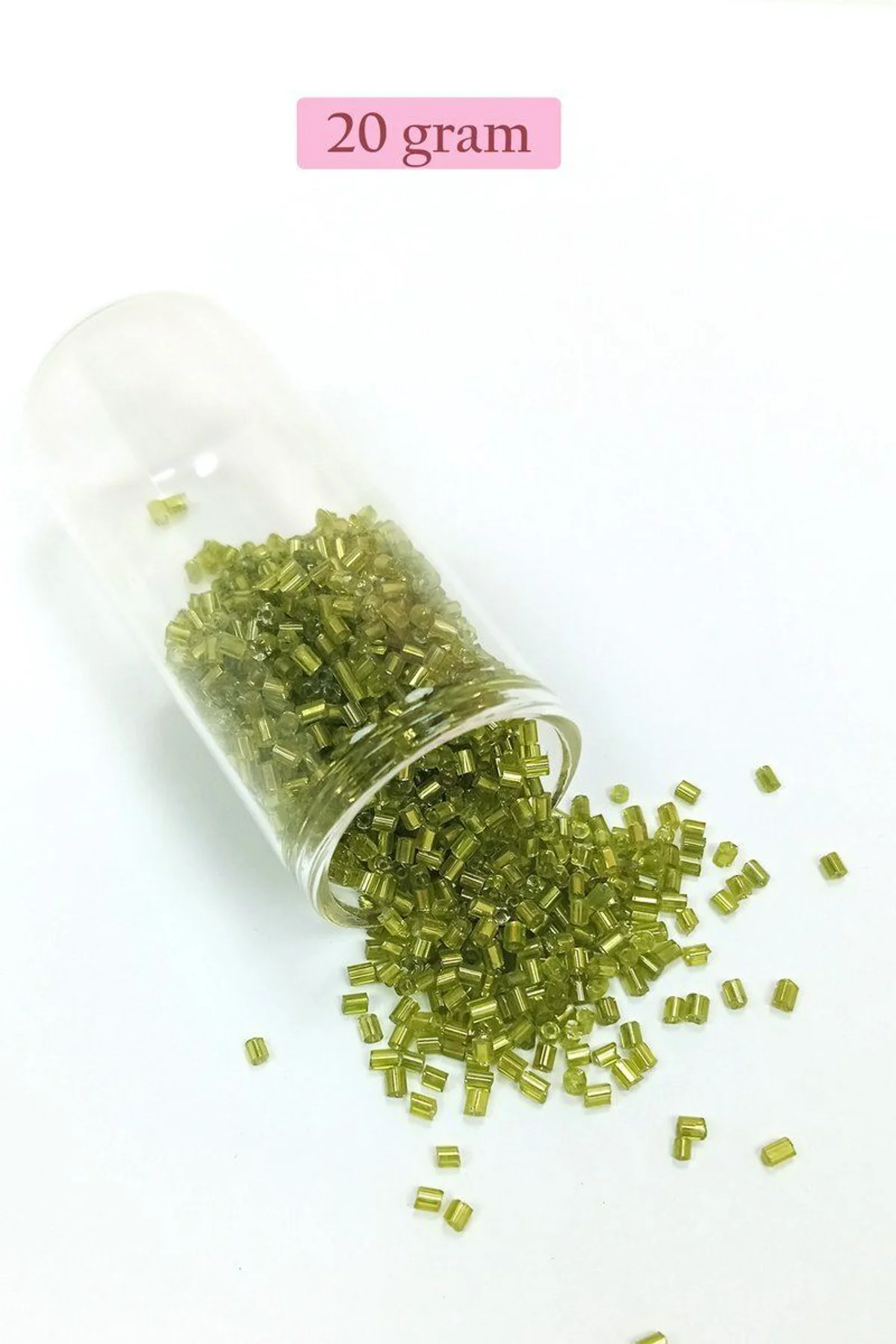 Kesme Cam Boncuk 2mm - 20 Gram - Şeffaf Çimen Yeşili -BNC345 - Just Cheap Store Görsel 5
