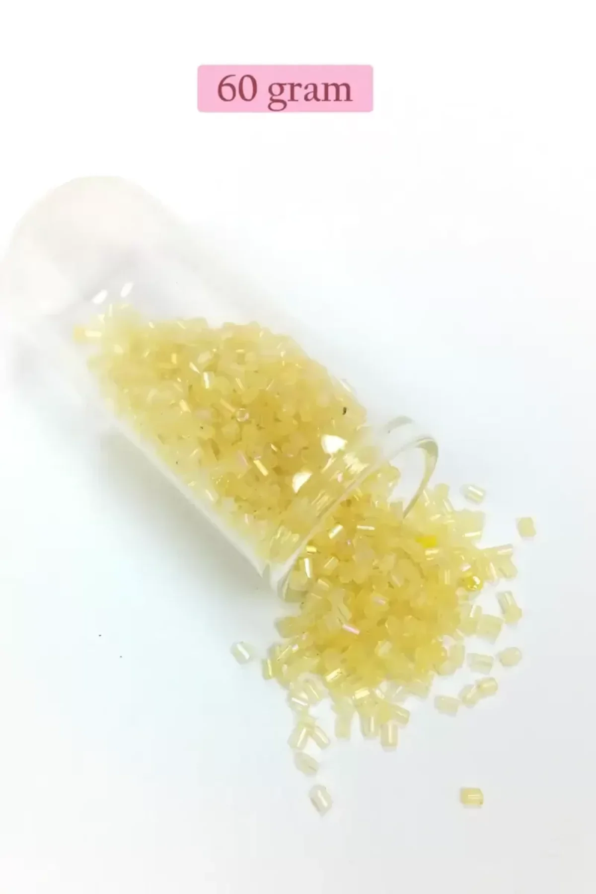 Kesme Cam Boncuk 2mm - 60 Gram - Şeffaf Sarı - BNC351