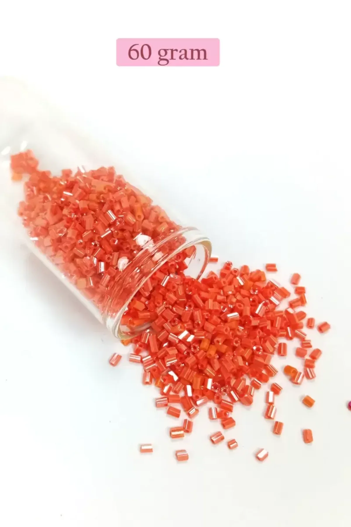Kesme Cam Boncuk 2mm - 60 Gram - Mercan Kırmızı - BNC358