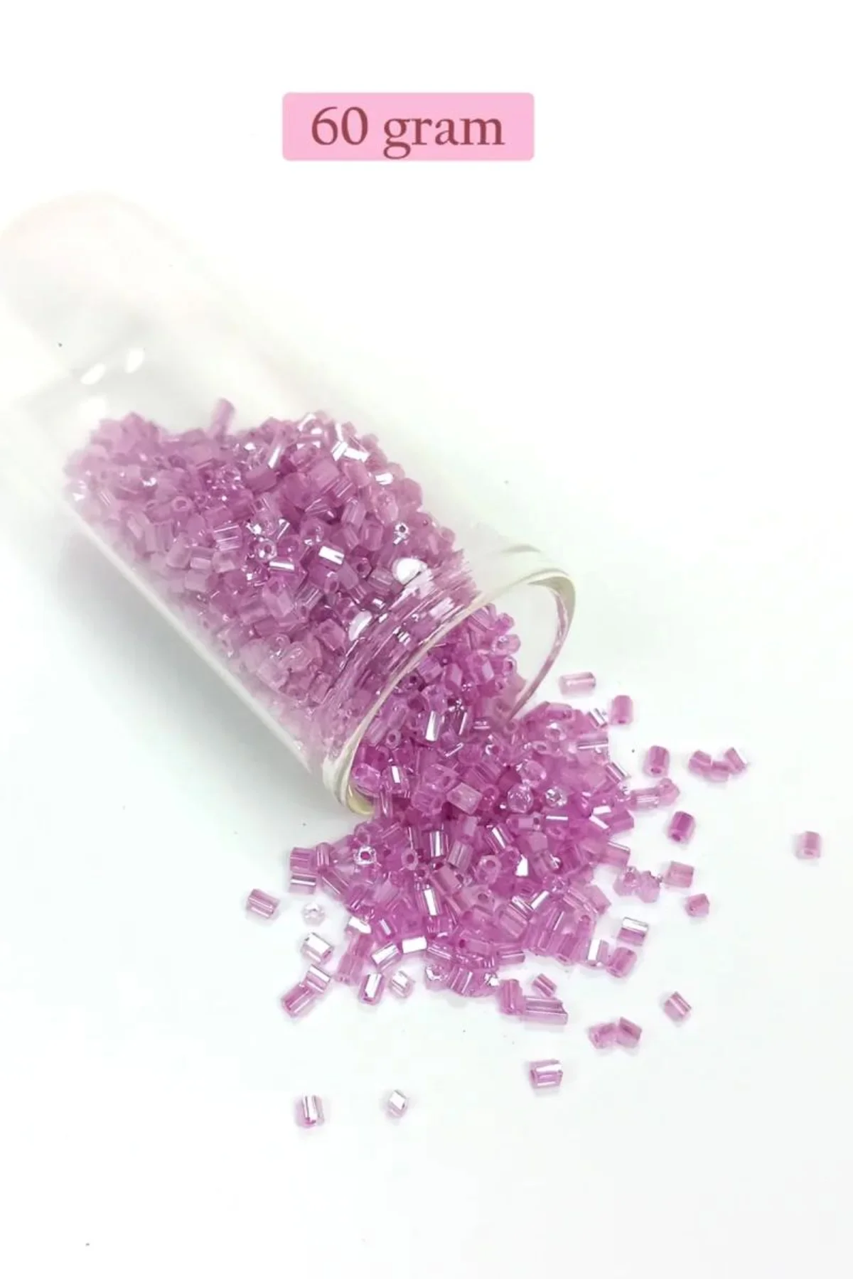 Kesme Cam Boncuk 2mm - 60 Gram - Şeffaf Eflatun - BNC359 - Just Cheap Store Görsel 3