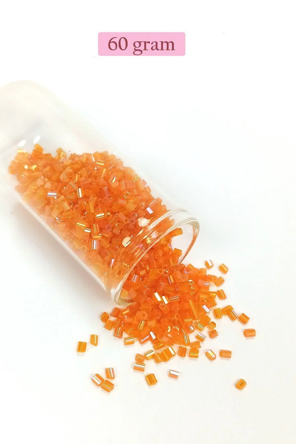 Kesme Cam Boncuk 2mm - 60 Gram - Şeffaf Turuncu - BNC362 - Just Cheap Store Görsel 5