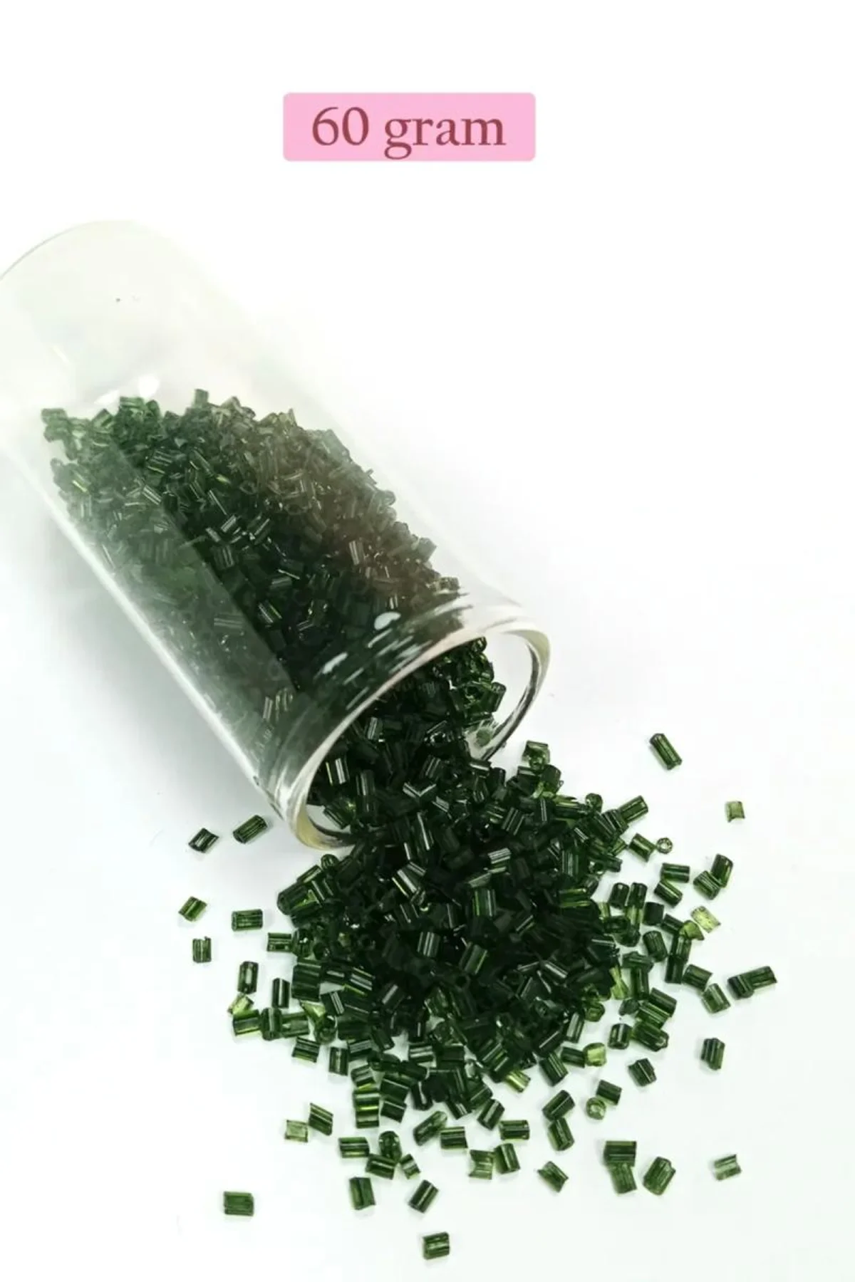 Kesme Cam Boncuk 2mm - 60 Gram - Şeffaf Koyu Yeşil - BNC367 - Just Cheap Store Görsel 3