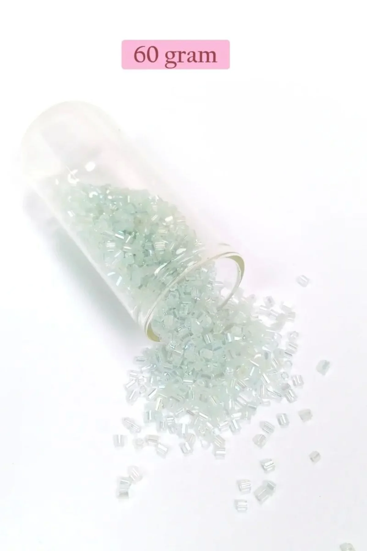 Kesme Cam Boncuk 2mm - 60 Gram - Şeffaf Beyaz - BNC368 - Just Cheap Store Görsel 3