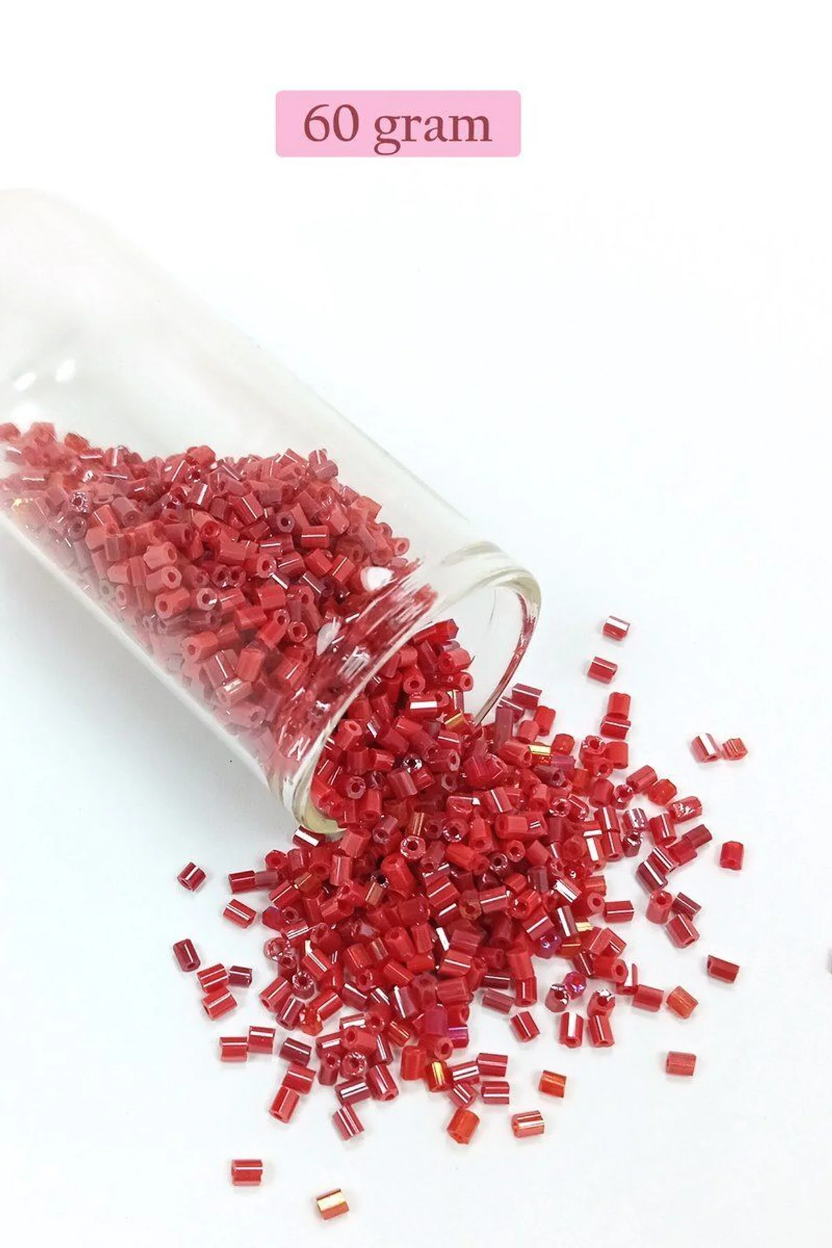 Kesme Cam Boncuk 2mm - 60 Gram - Koyu Kırmızı - BNC370 - Just Cheap Store Görsel 5