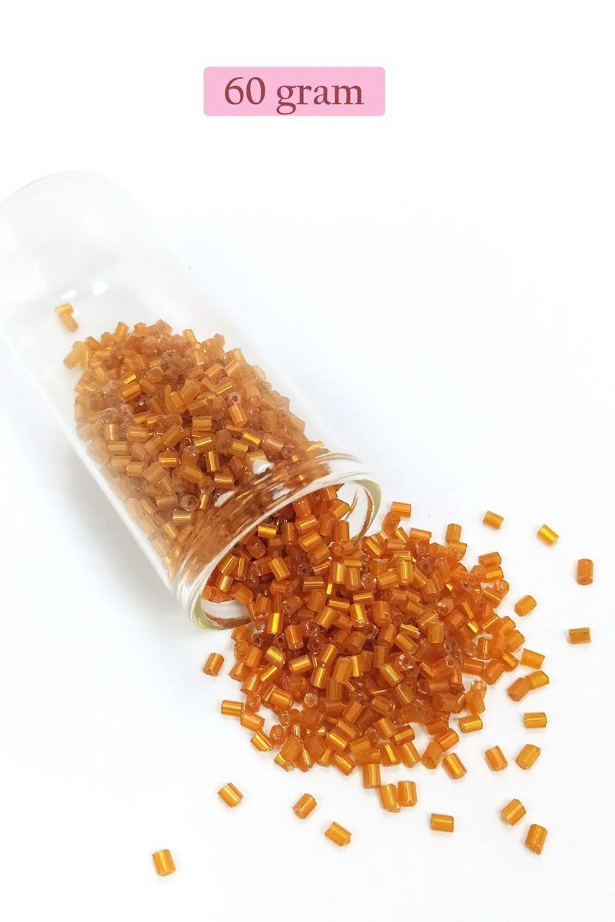 Kesme Cam Boncuk 2mm - 60 Gram - Şeffaf Koyu Turuncu - BNC375 - Just Cheap Store Görsel 5