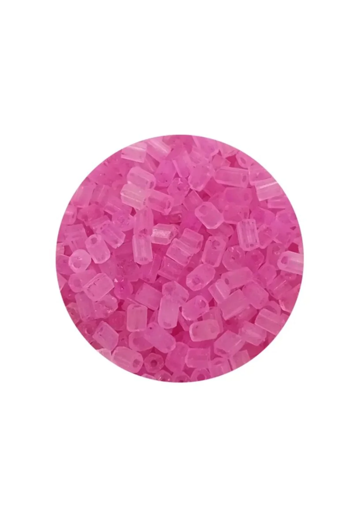 Kesme Cam Boncuk 2mm - 60 Gram - Şeffaf Mat Pembe - BNC377 - Just Cheap Store Görsel 4